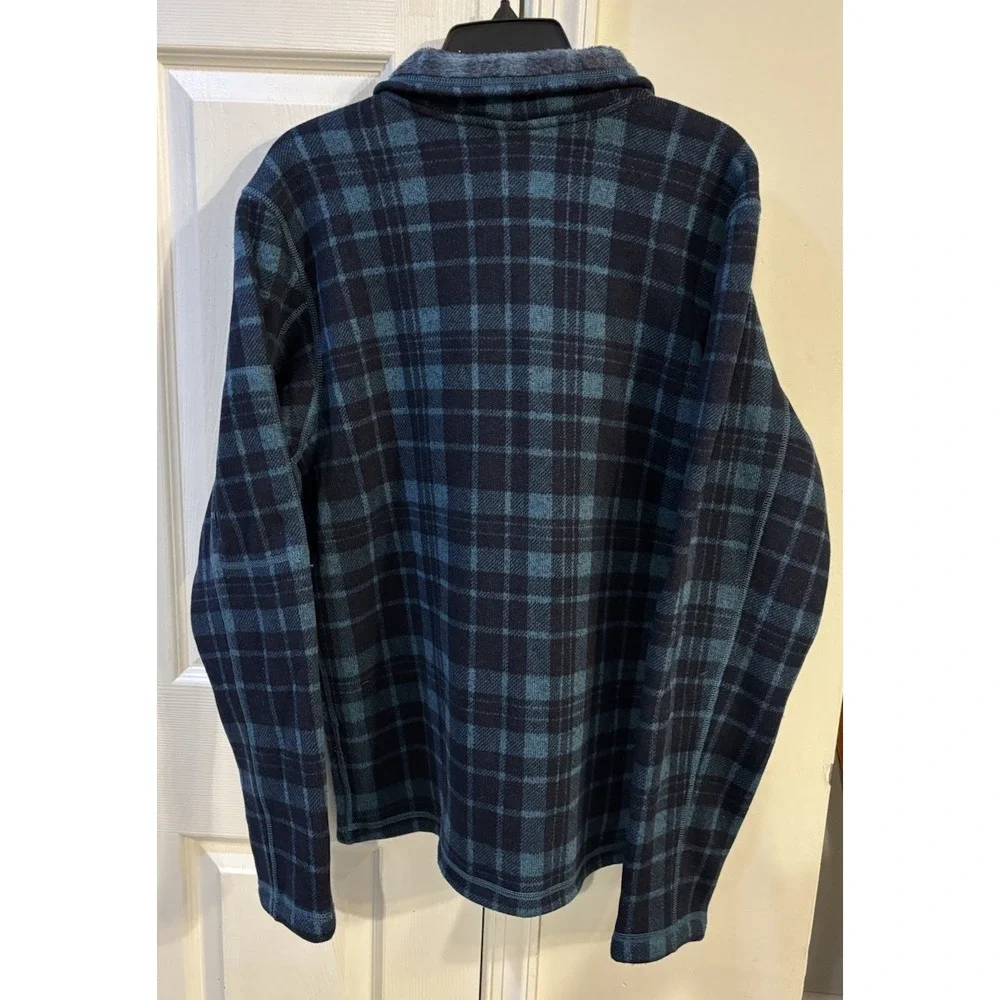 The North Face Gordon Lyons 1/4 Zip Pullover‎ Men's Sz M Blue Black Plaid